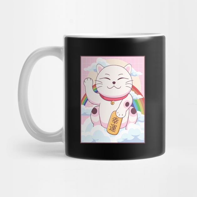 Kawaii Maneki Neko Cat Japanese Aesthetic Gift by Alex21